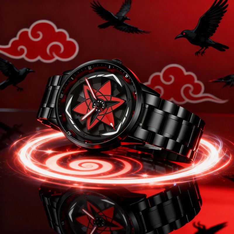 Relógio Akatsuki Sharingan – Liberte o poder do seu pulso com o Relógio Akatsuki!