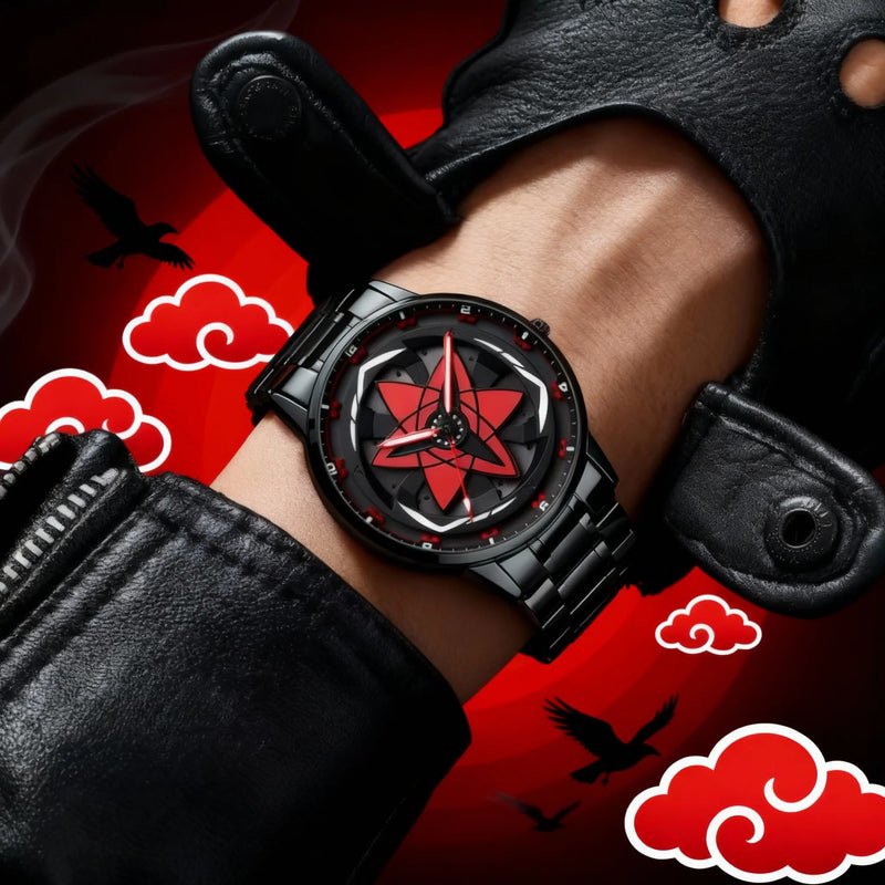 Relógio Akatsuki Sharingan – Liberte o poder do seu pulso com o Relógio Akatsuki!