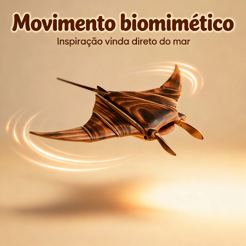 AURA MANTA™ – A Escultura de Madeira Que Se Move Como o Mar 🌊