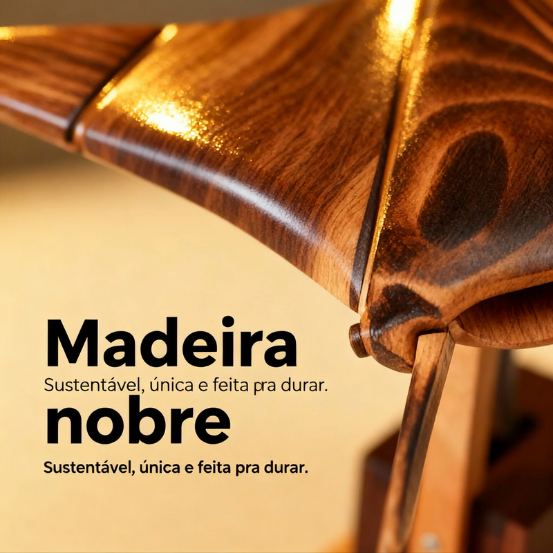 AURA MANTA™ – A Escultura de Madeira Que Se Move Como o Mar 🌊