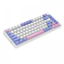 Teclado Gamer SuperFrame Ribbon, RGB, Switch Red, 75%, ABNT, Hot Swap, Com fio, White/Purple