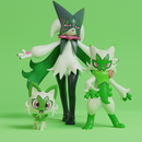 Decoração 3D Geek Figure Boneco Sprigatito Evoluções Floragato Meowscarada - Pokémon