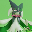 Decoração 3D Geek Figure Boneco Sprigatito Evoluções Floragato Meowscarada - Pokémon