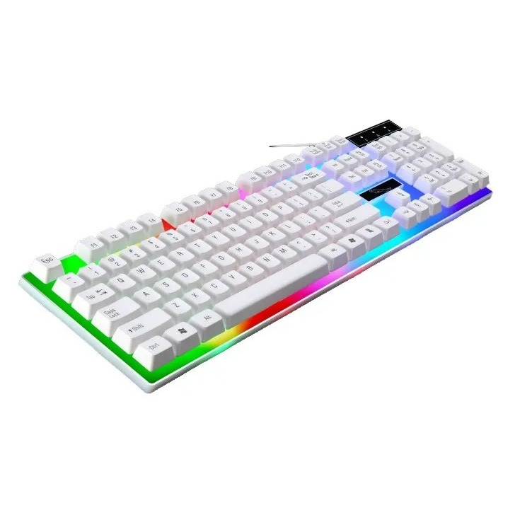 Teclado Gamer rgb Rise Mode G1, USB, Preto e Branco