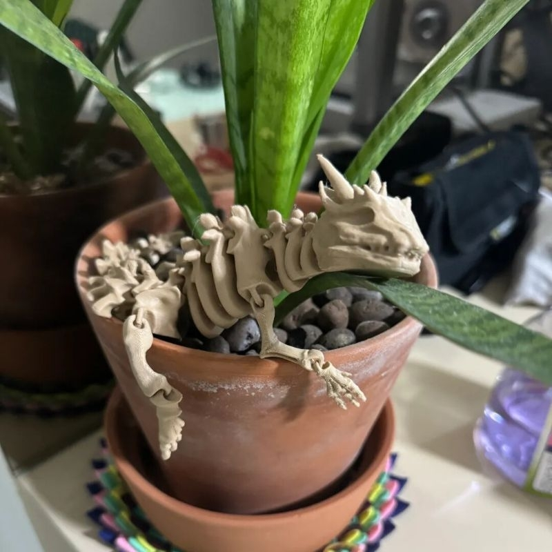 Esqueleto Dragão Articulado 23CM Impressão 3D flexível Decoração Geek Colecionável Gamer Aquário