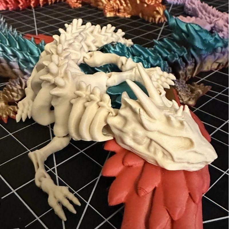 Esqueleto Dragão Articulado 23CM Impressão 3D flexível Decoração Geek Colecionável Gamer Aquário