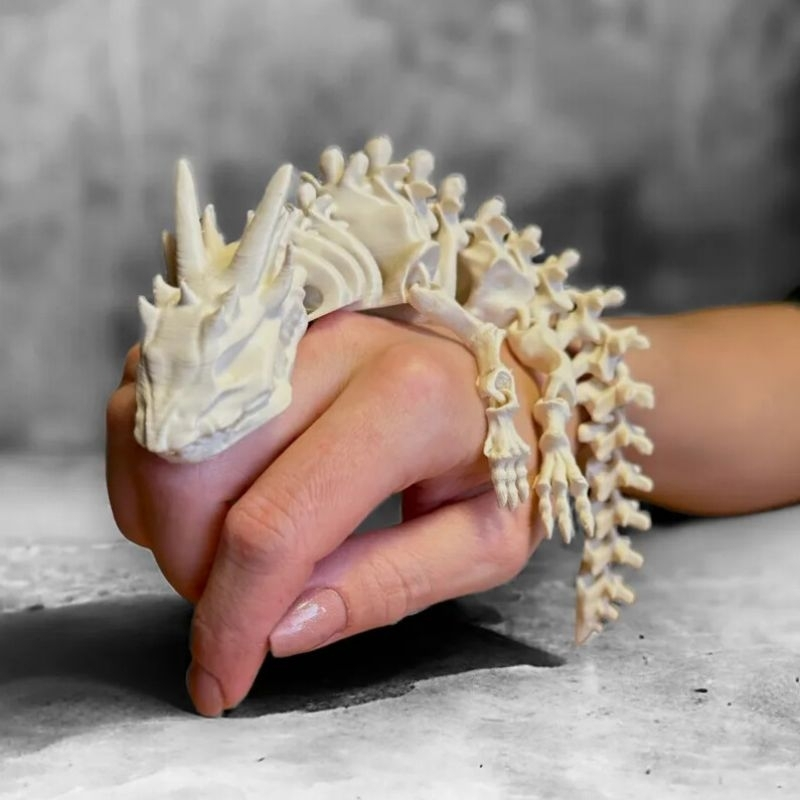 Esqueleto Dragão Articulado 23CM Impressão 3D flexível Decoração Geek Colecionável Gamer Aquário