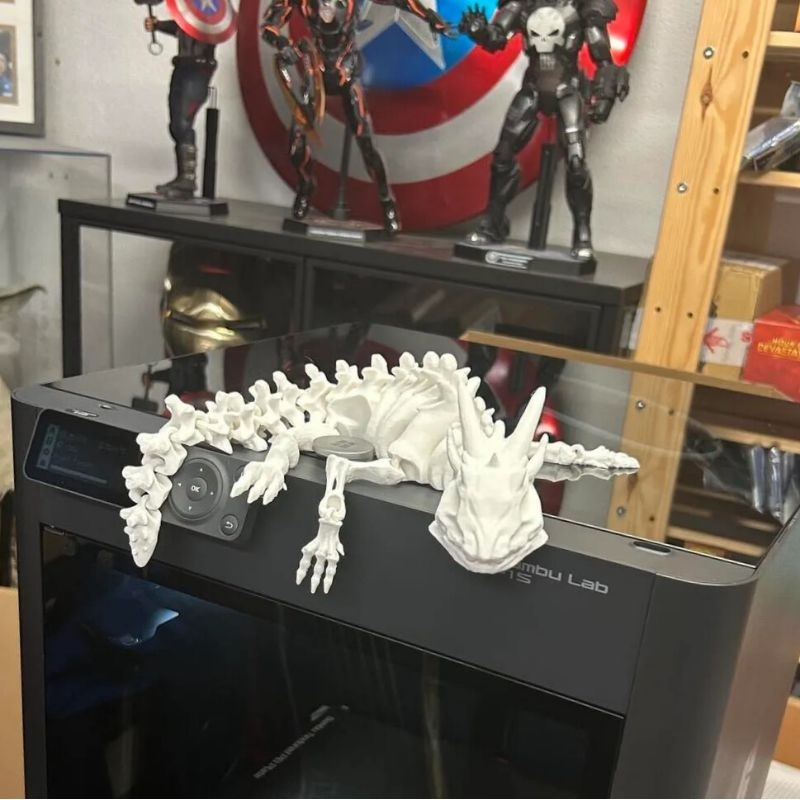 Esqueleto Dragão Articulado 23CM Impressão 3D flexível Decoração Geek Colecionável Gamer Aquário