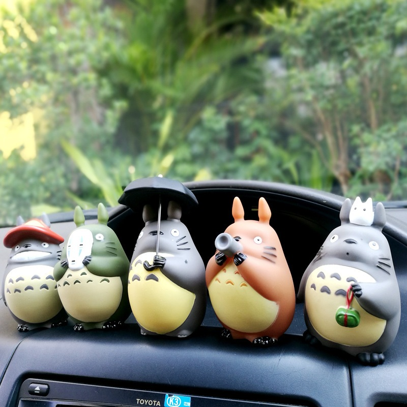 5Style 10cm Anime Hayao Miyazaki Studio Ghibli Totoro Figura No Face Man Q Versão Carro Decoração Figuras De Ação Em PVC Modelo Brinquedos Doll Kids Gifts