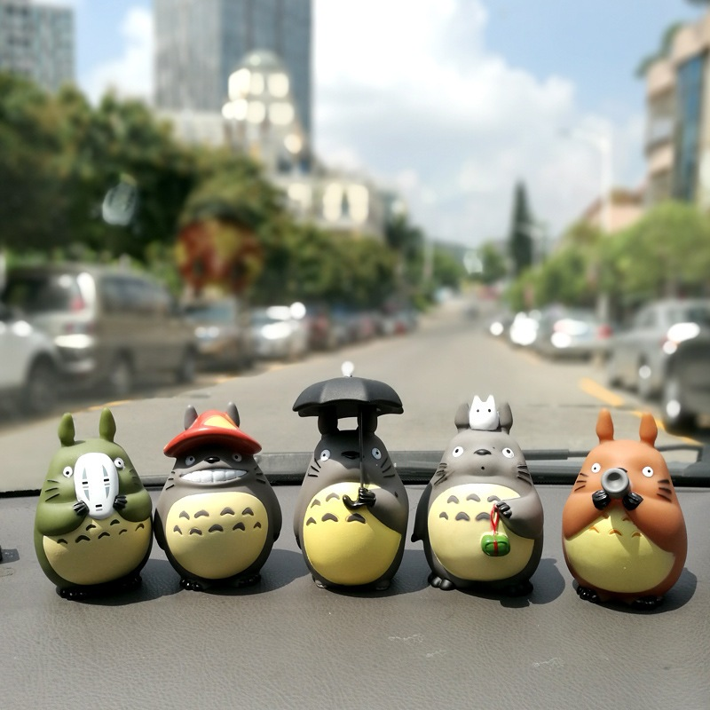 5Style 10cm Anime Hayao Miyazaki Studio Ghibli Totoro Figura No Face Man Q Versão Carro Decoração Figuras De Ação Em PVC Modelo Brinquedos Doll Kids Gifts