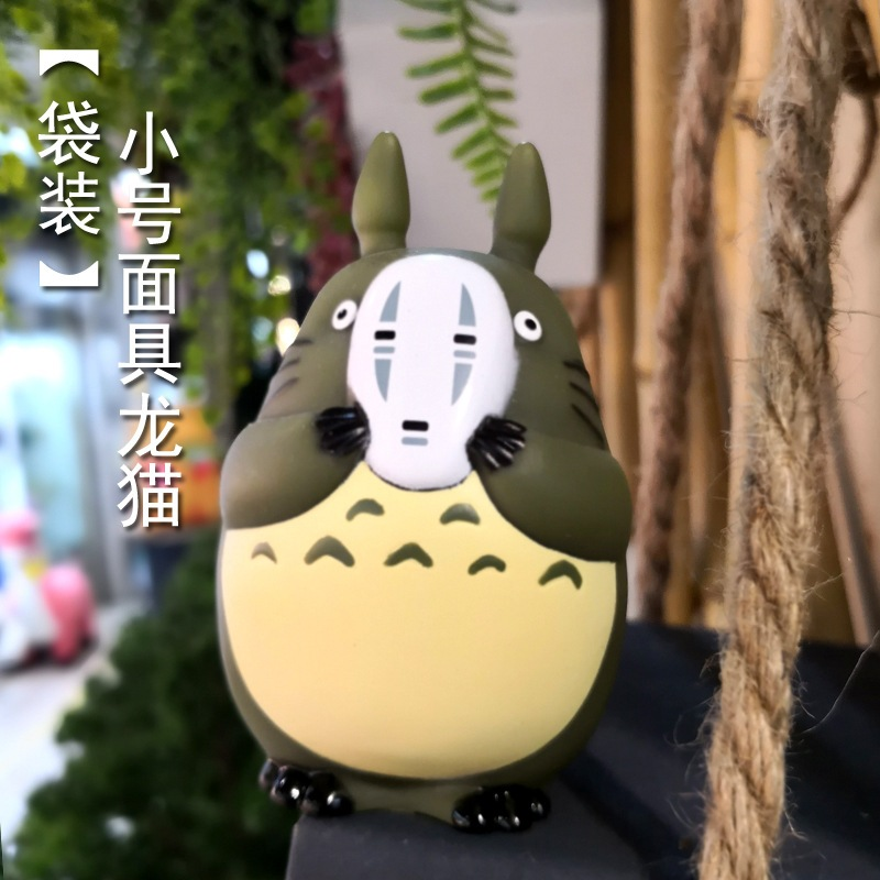5Style 10cm Anime Hayao Miyazaki Studio Ghibli Totoro Figura No Face Man Q Versão Carro Decoração Figuras De Ação Em PVC Modelo Brinquedos Doll Kids Gifts