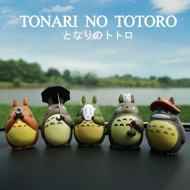 5Style 10cm Anime Hayao Miyazaki Studio Ghibli Totoro Figura No Face Man Q Versão Carro Decoração Figuras De Ação Em PVC Modelo Brinquedos Doll Kids Gifts