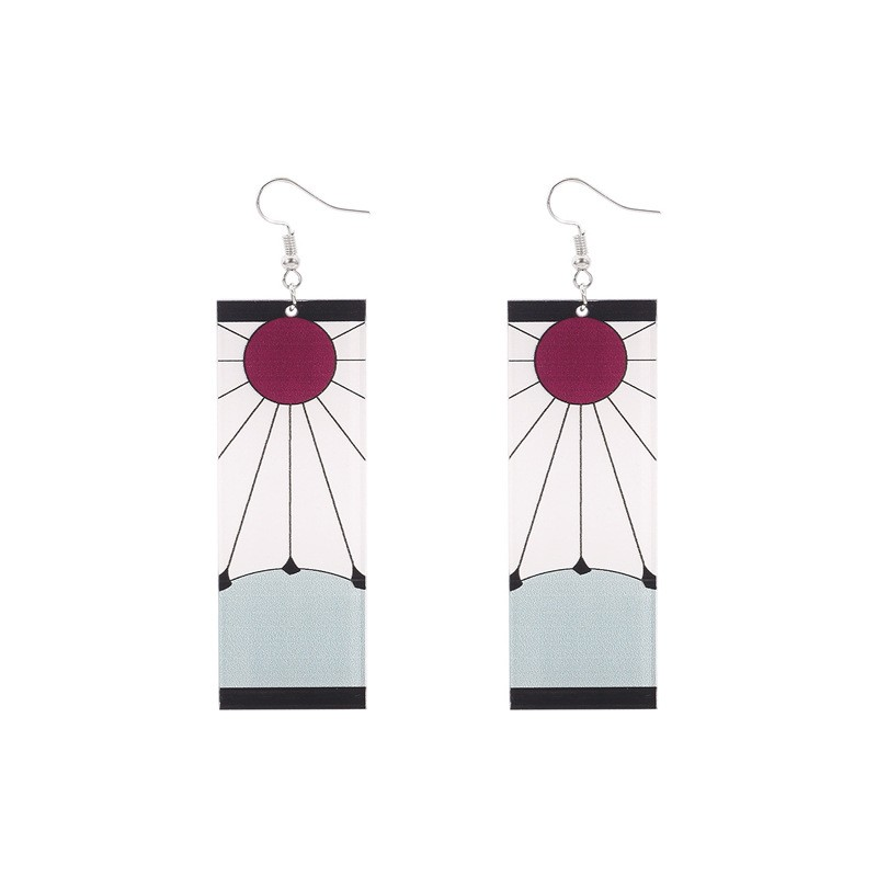 Demon Slayer Orelha Gancho Clipe Brincos Moda Feminina Prata Agulha Gota Brinco Jóias