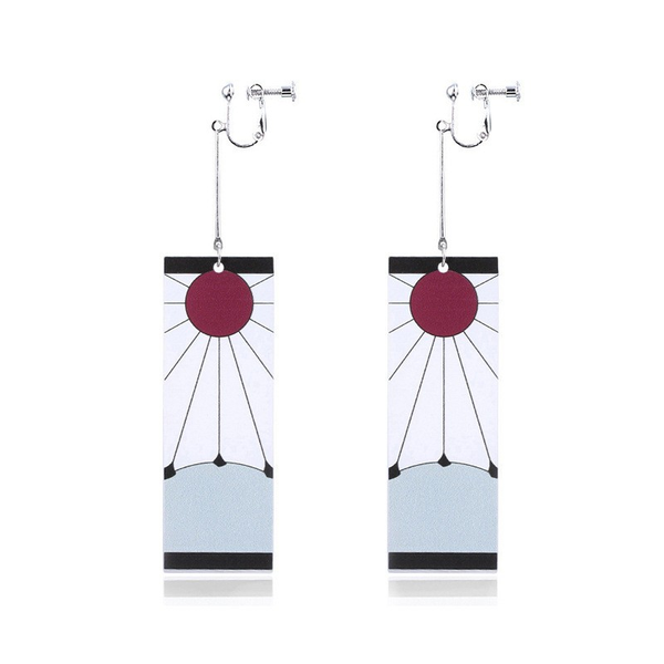 Demon Slayer Orelha Gancho Clipe Brincos Moda Feminina Prata Agulha Gota Brinco Jóias