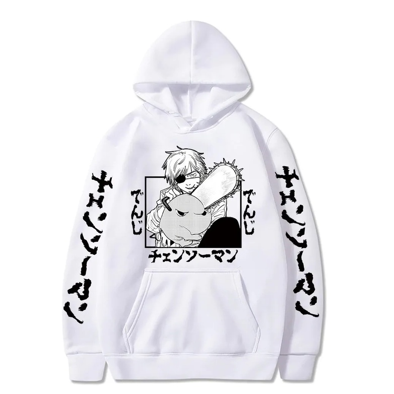 Blusa De Frio Canguru Com Capuz Chainsaw Man Denji Caçador Anime