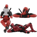 Modelo Deadpool Mini Hand Office Sentado Leitura Deitado Boneca Ação Criativa De Decoração De Carros Figura PVC Doll Toy