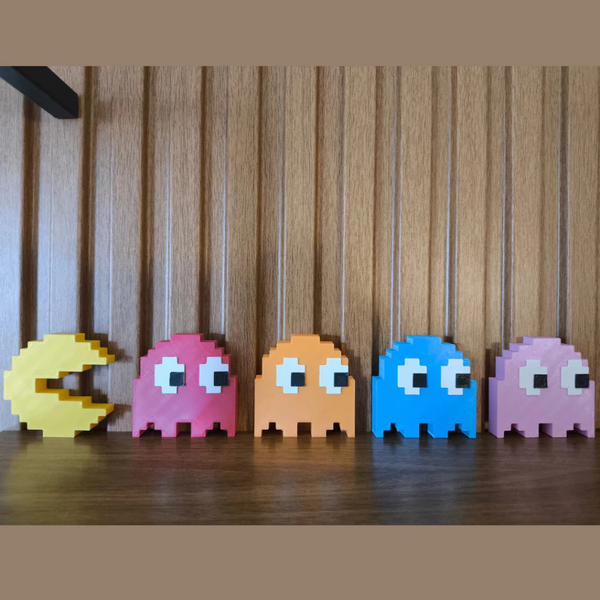 Kit Pac-Man 5 in 1 Decoração Geek Nostálgia, Clássico