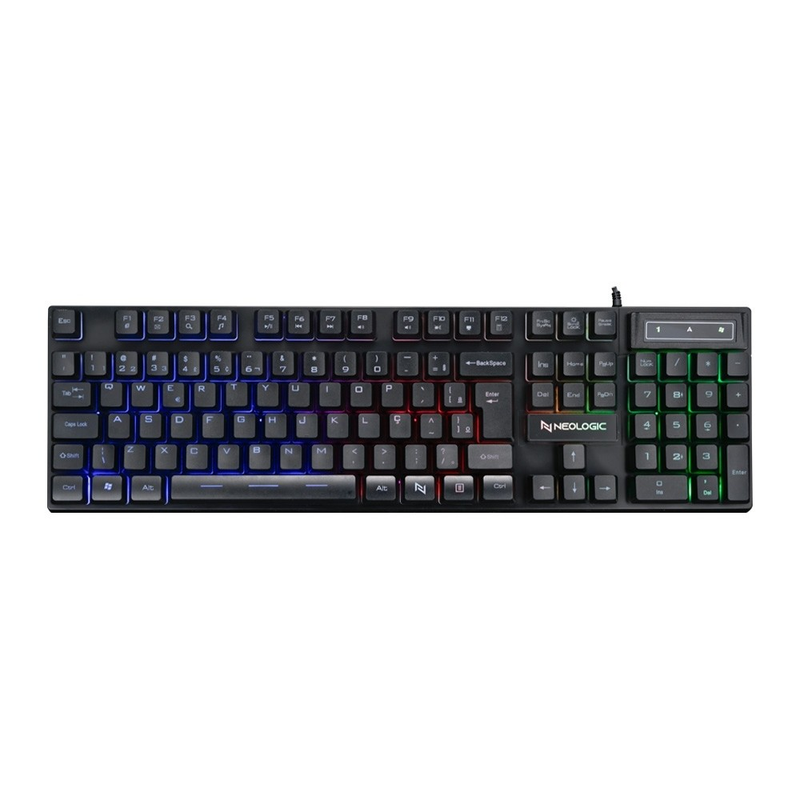 TECLADO GAMER NEOLOGIC INFINITE PLAY BLACK SEMI MECÂNICO ABNT2 RAINBOW PRETO - IFNT-BLK