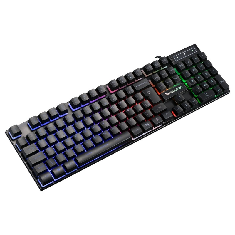 TECLADO GAMER NEOLOGIC INFINITE PLAY BLACK SEMI MECÂNICO ABNT2 RAINBOW PRETO - IFNT-BLK