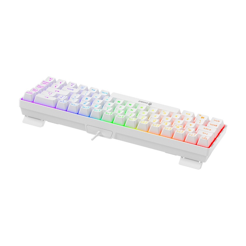 TECLADO GAMER MEMBRANA FAY PRETO E BRANCO LED RAINBOW 60% COM FIO - EVOLUT GAMER
